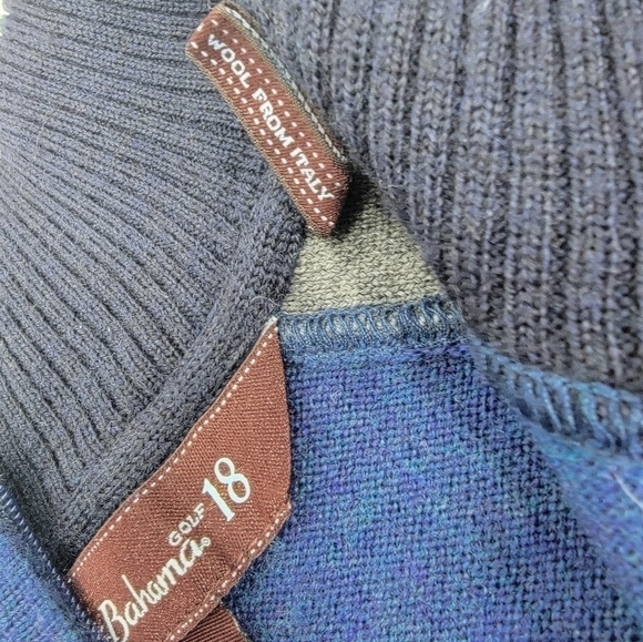 Tommy Bahama Golf 18 Fine Italian Merino Wool 1/4 Zip Pullover Sweater Mens L - Picture 5 of 12